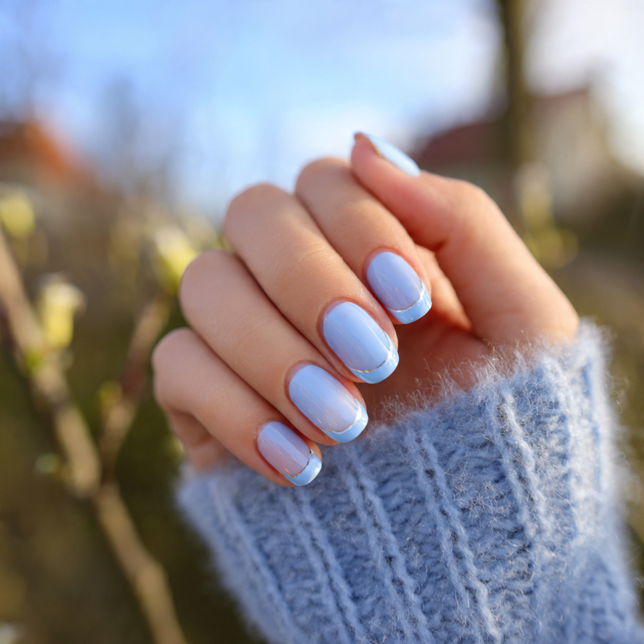 Baby Blue Nails: Soft & Trendy Mani Ideas 2 Baby Blue French Tips