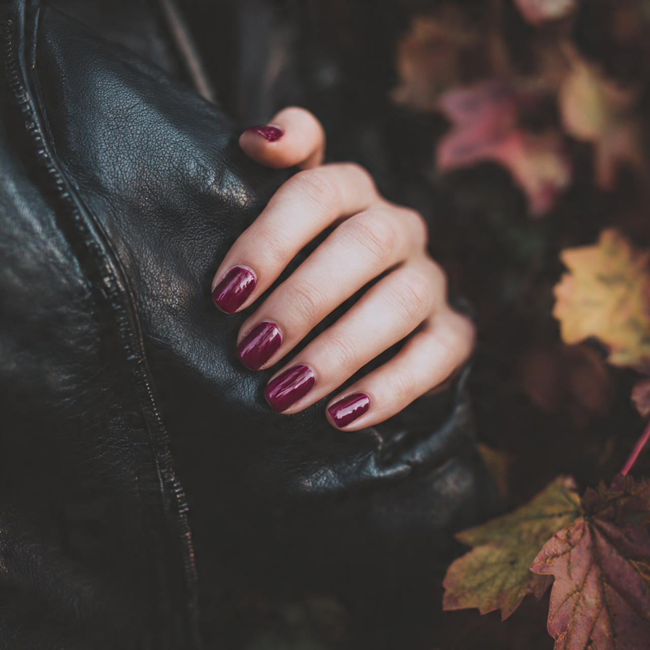 Pink Fall Nails Ideas for a Cozy & Chic Autumn Look 5 Berry Pink Mood
