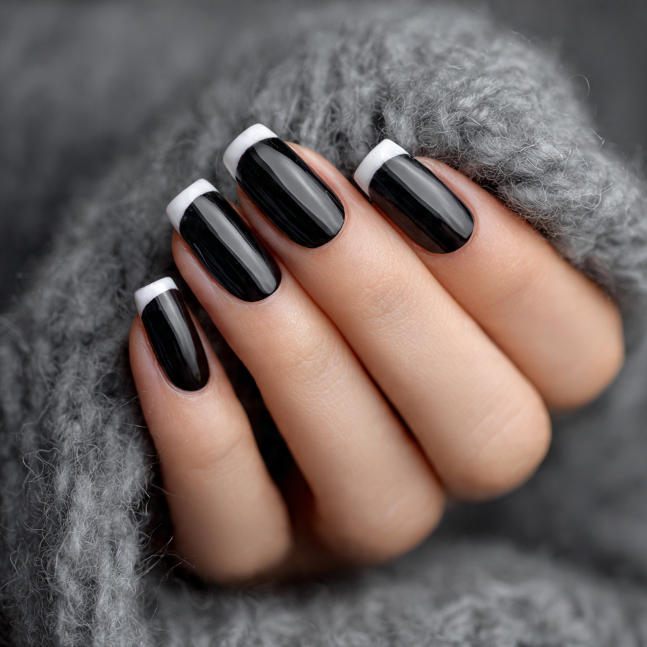 Black Base With White Tips