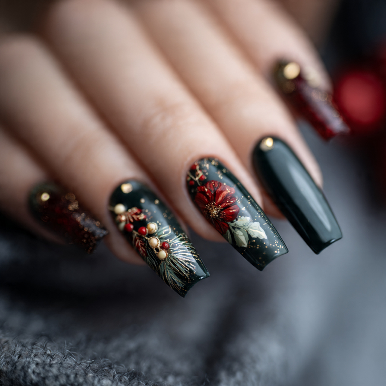 Christmas Nails Acrylic – Festive, Glam & Trendy Designs 15 Christmas Nails Acrylic