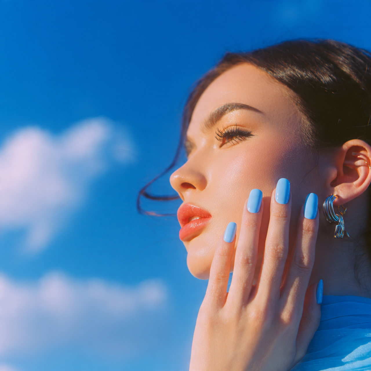 Baby Blue Nails: Soft & Trendy Mani Ideas 1 Cloud-Kissed Gloss