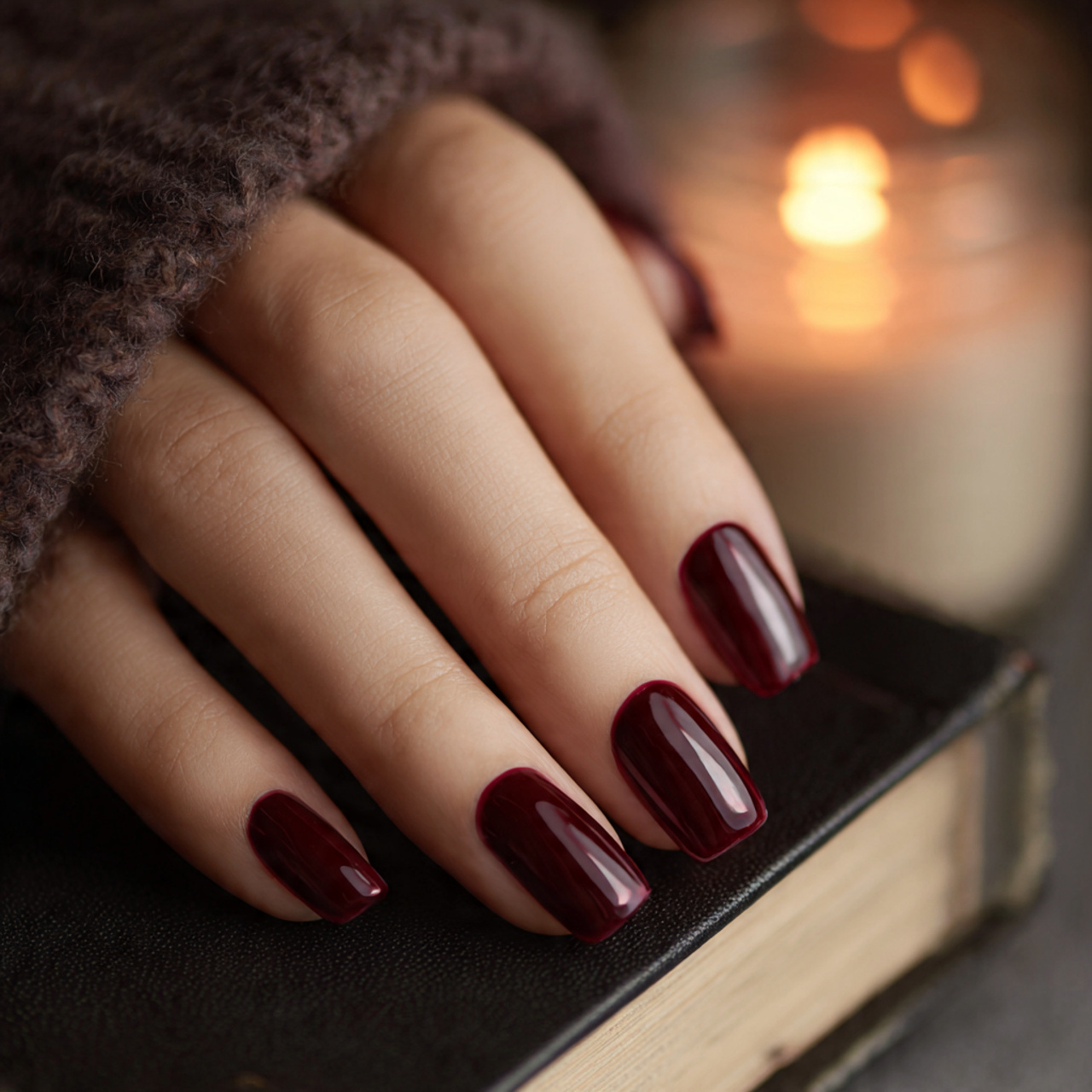 Red French Nails Ideas for a Bold & Elegant Look 3 Deep Wine Romance