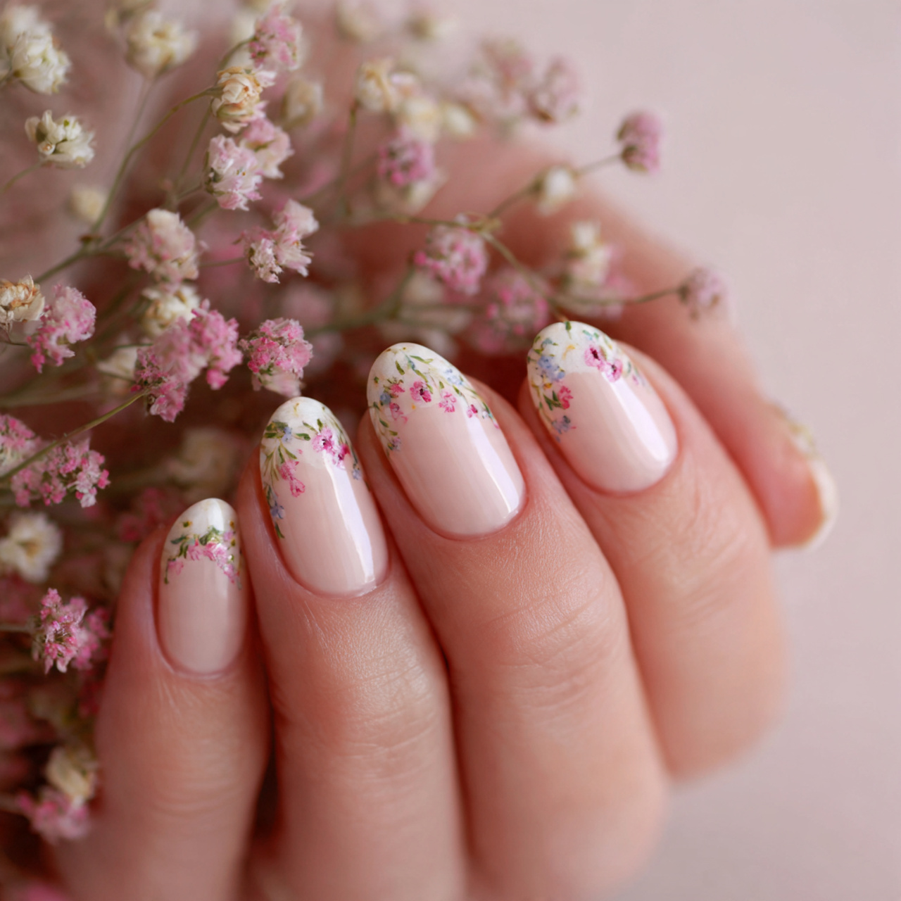 French Tips Nails Designs – Timeless & Modern Looks 11 Floral Whispers