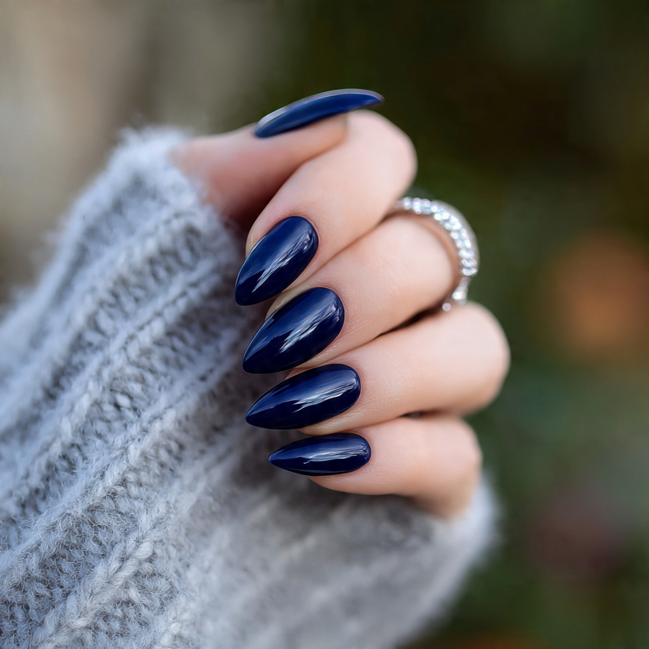 Navy Blue Nails Ideas You’ll Want to Save Instantly 7 Glossy Almond Elegance