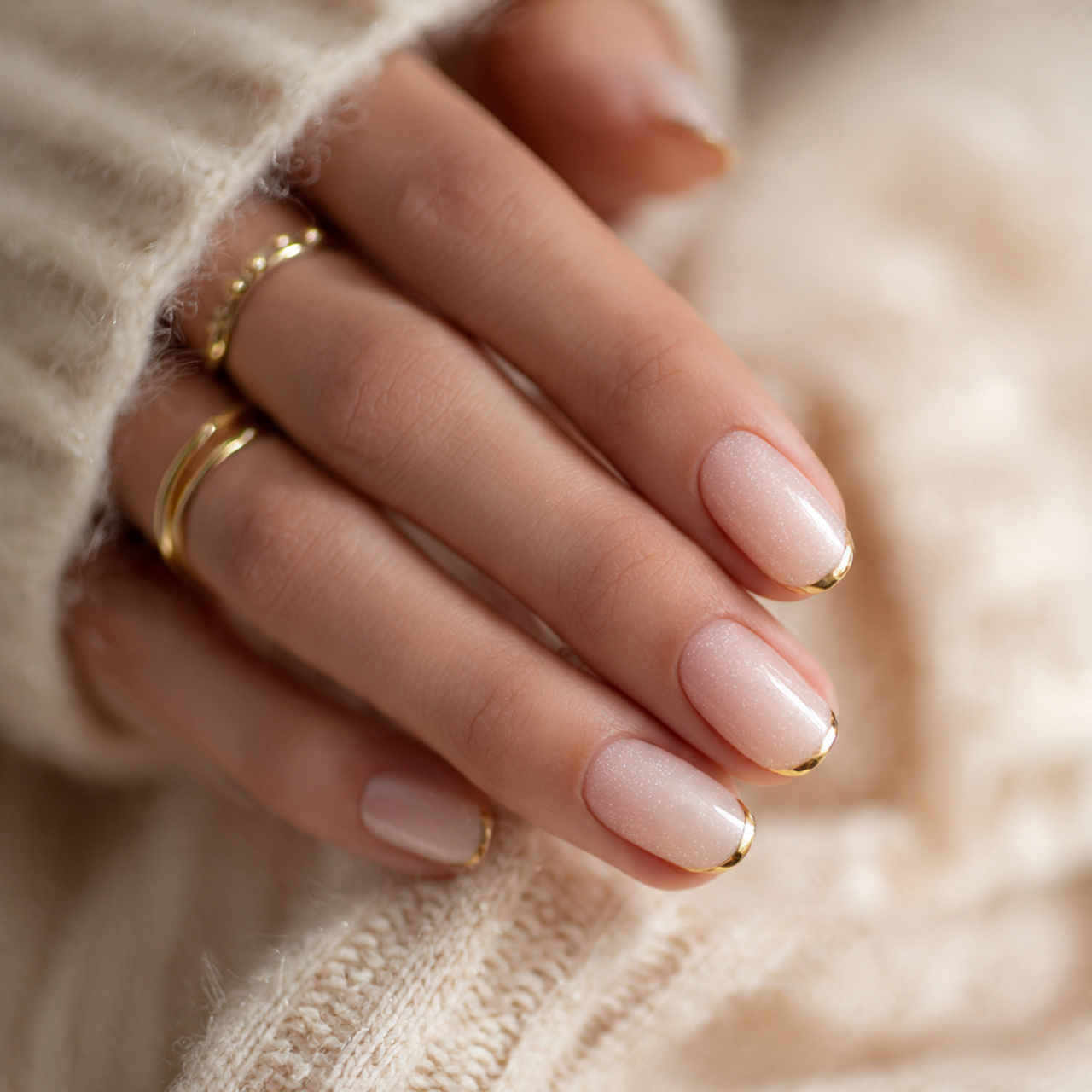 French Tips Nails Designs – Timeless & Modern Looks 8 Golden Accent