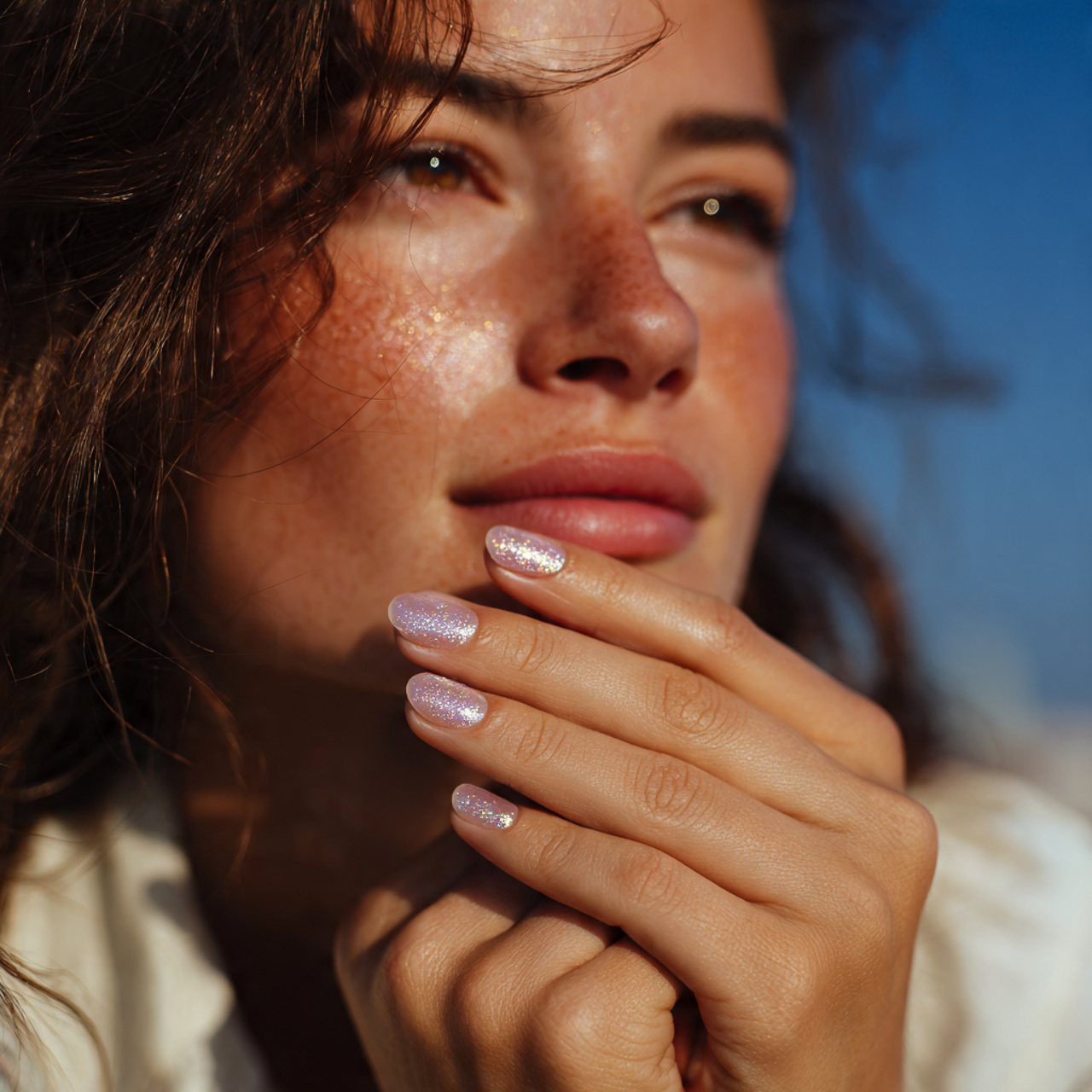 Milky White with Subtle Shimmer