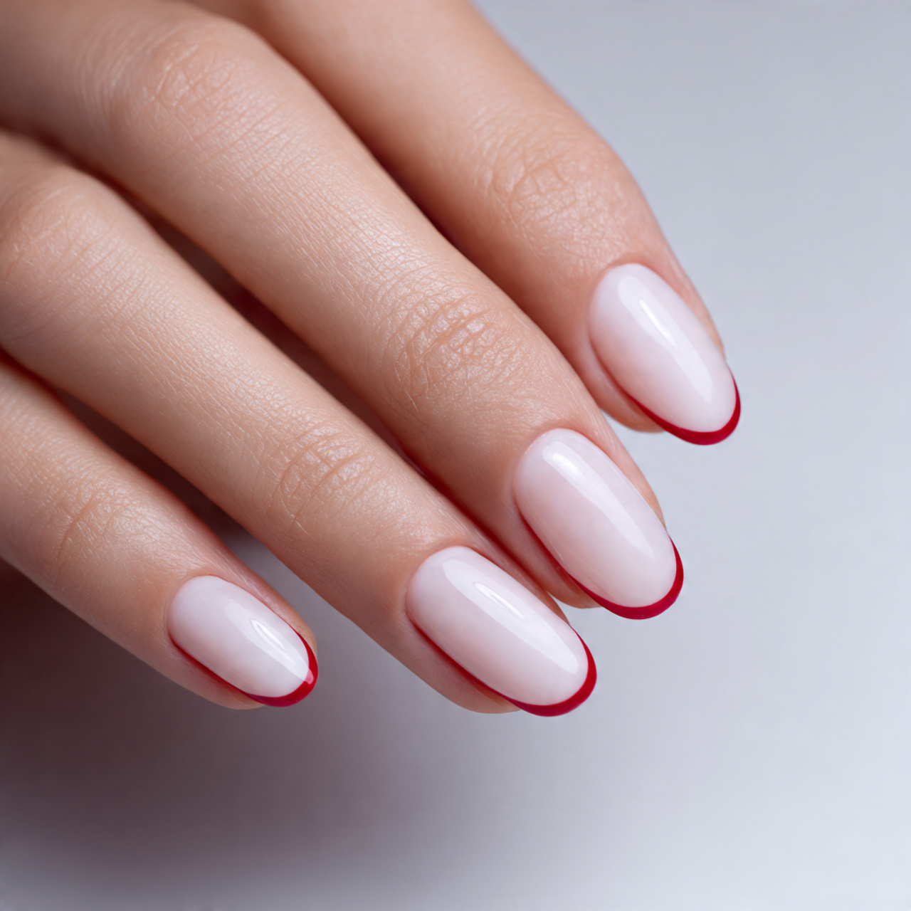 Red French Nails Ideas for a Bold & Elegant Look 7 Minimal Red Edge