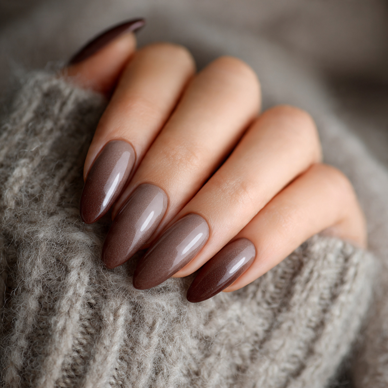 Fall Nails Almond Designs – Soft Tones & Autumn Style 6 Mocha Mist Delight