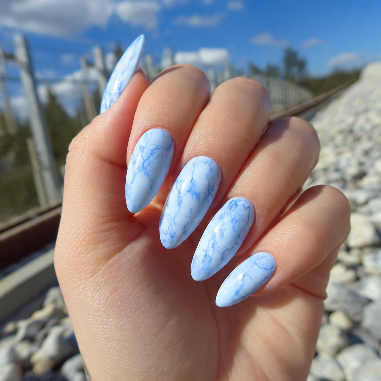 Baby Blue Nails: Soft & Trendy Mani Ideas 7 Pastel Marble Dream