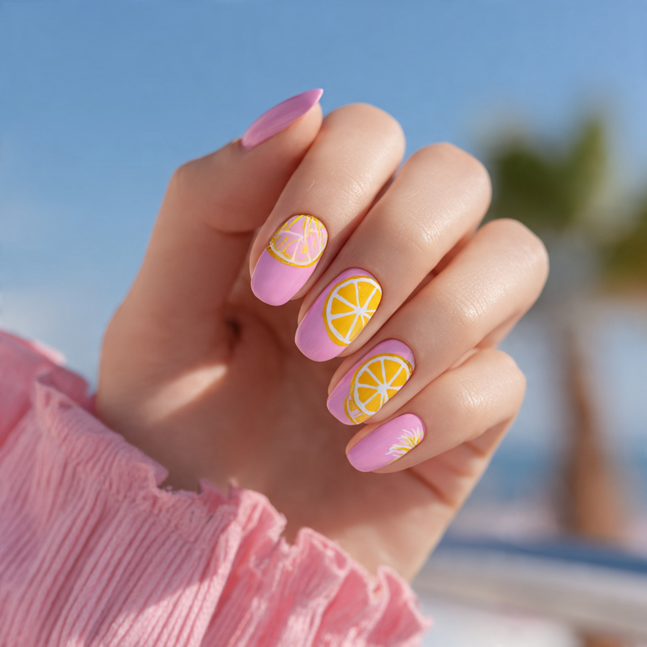 Spring Break Nails – Fun, Bright & Vacation-Ready Ideas 4 Pink Lemonade Pop 1