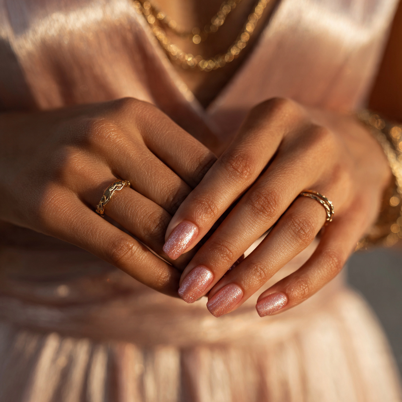 Pink Fall Nails Ideas for a Cozy & Chic Autumn Look 4 Rose Gold Whisper