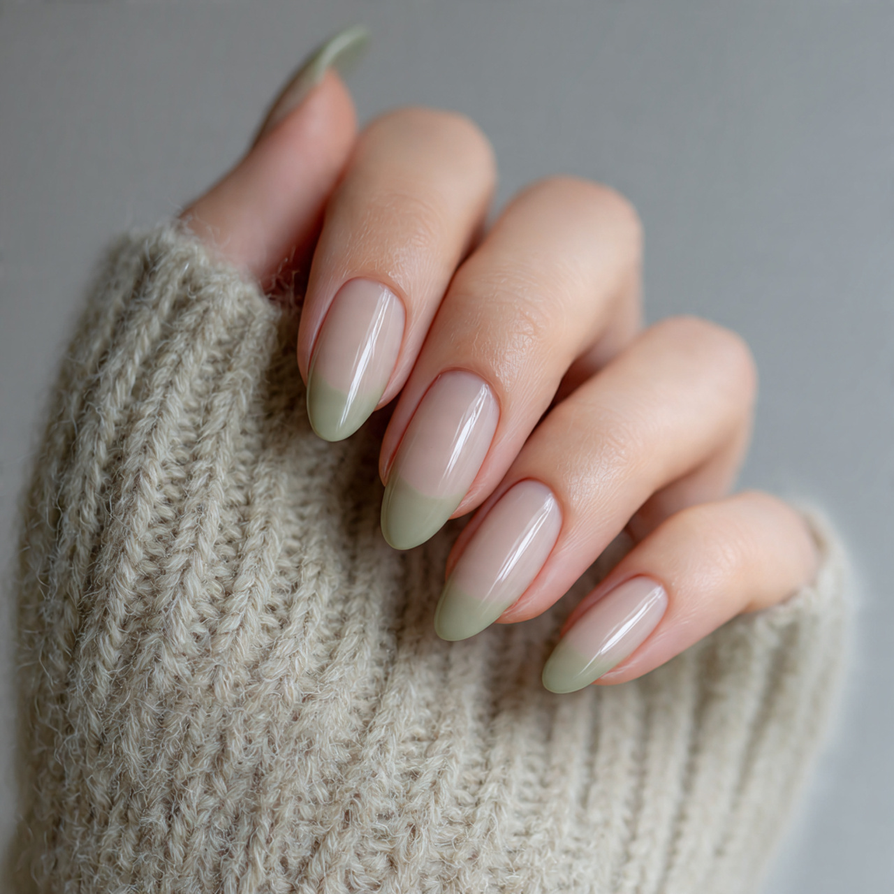 French Nails Colored Ideas for a Trendy Modern Look 6 Sage Green Calm