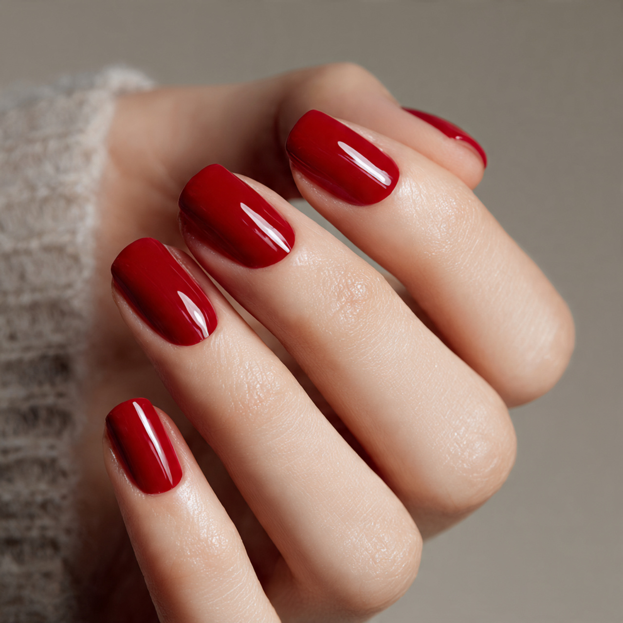 Short Red Nails