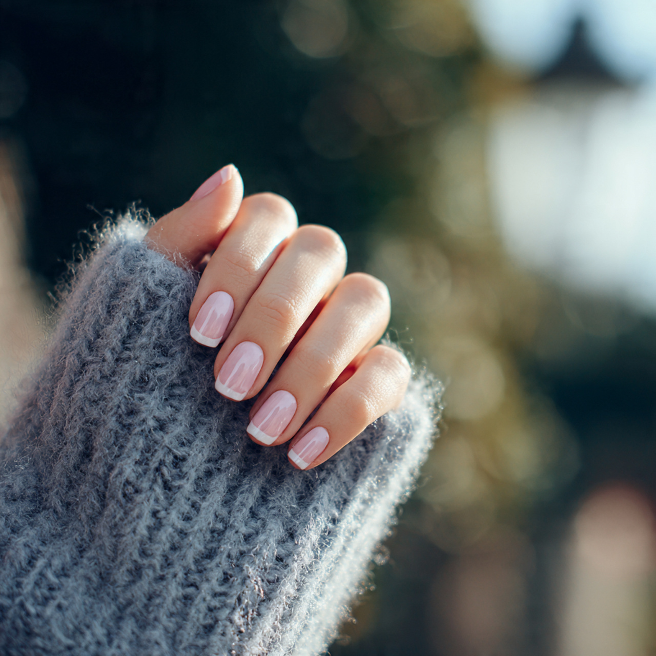 Short and Sweet Milky Tips