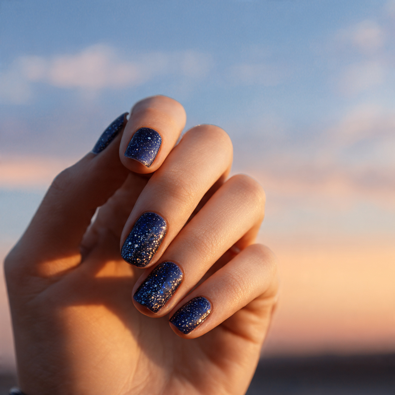 Navy Blue Nails Ideas You’ll Want to Save Instantly 2 Starry Night Sparkle