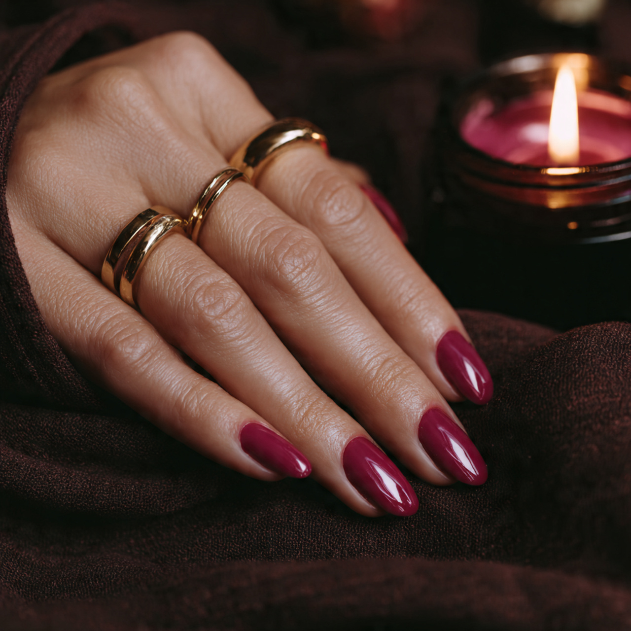 Pink Fall Nails Ideas for a Cozy & Chic Autumn Look 10 Velvet Pink Mood