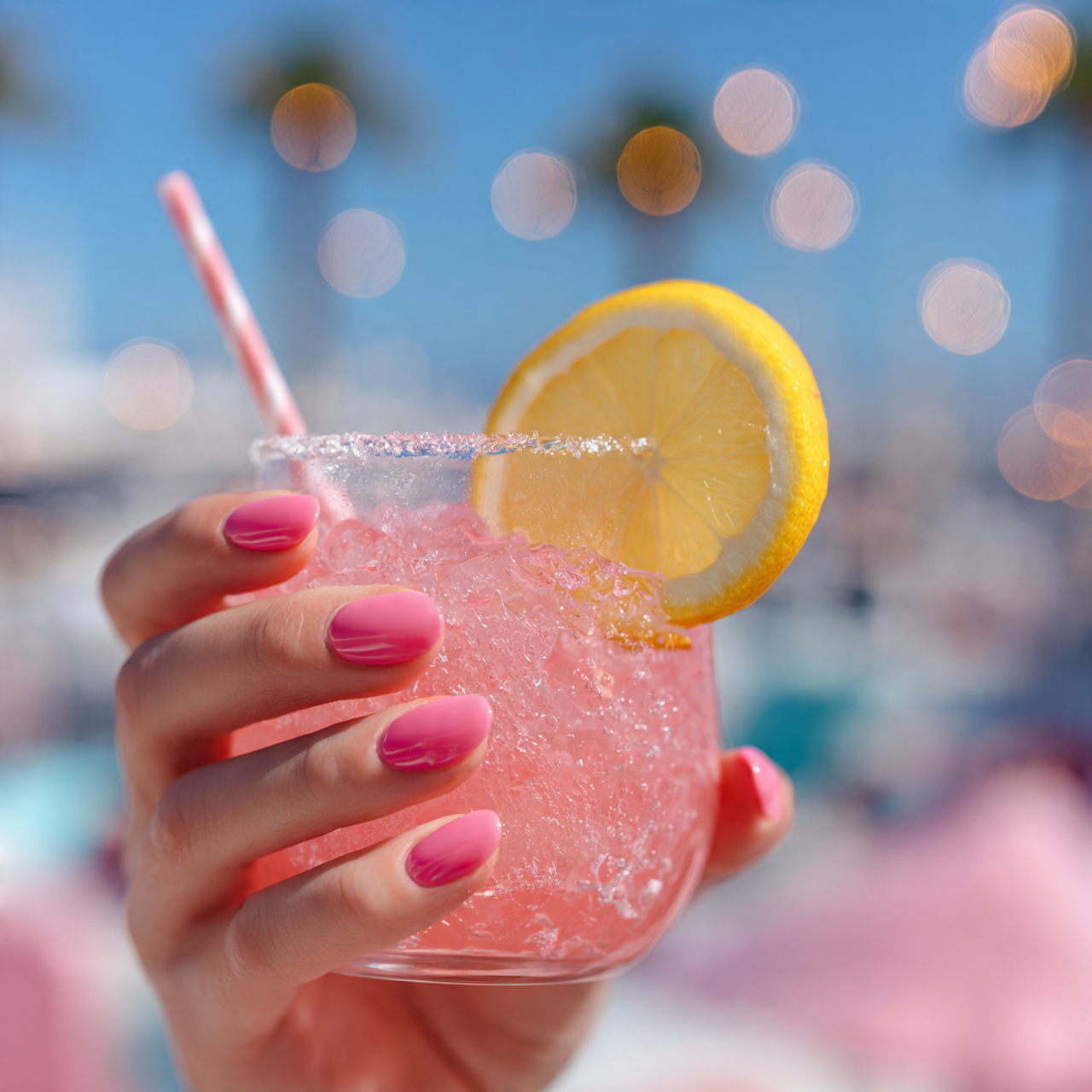 Spring Break Nails – Fun, Bright & Vacation-Ready Ideas 4 Pink Lemonade Pop