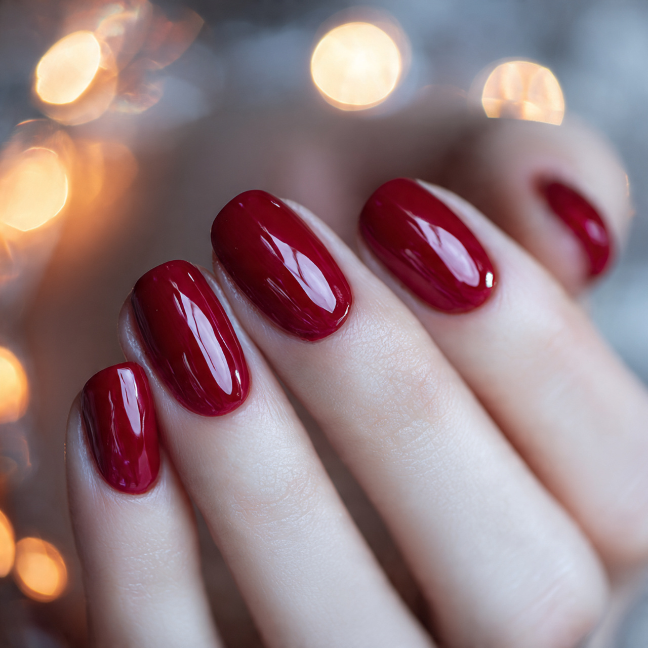 Red Christmas Nails That Feel Cozy, Festive, and Timeless 3 Festive Ruby Shine