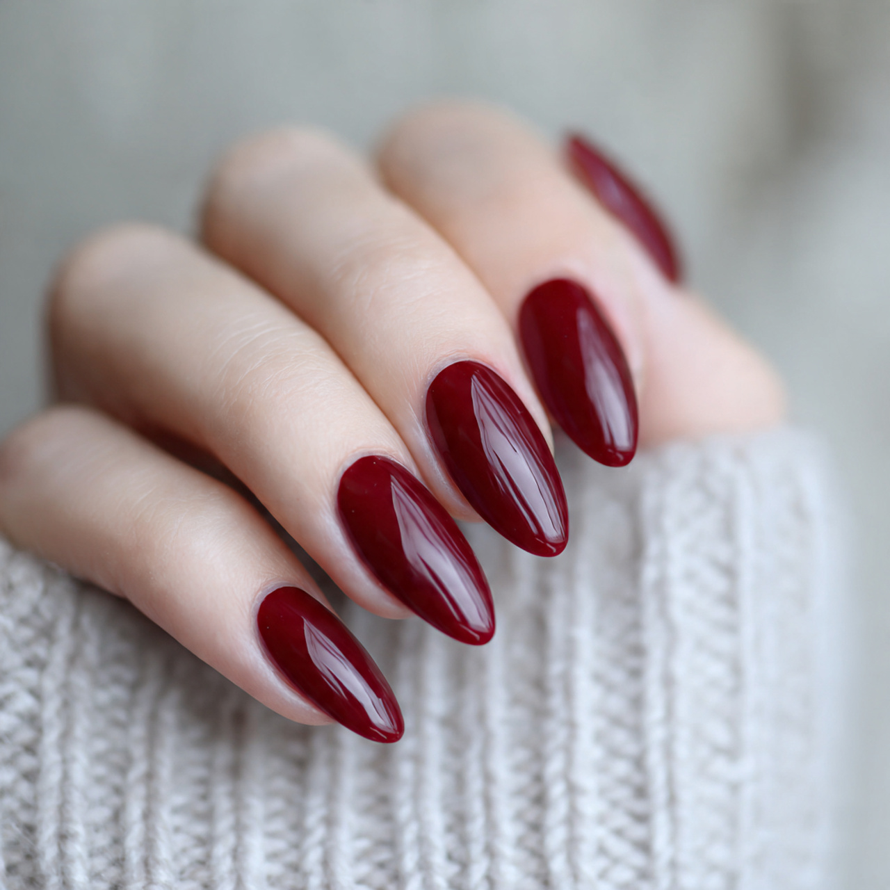 classic crimson dark red nails