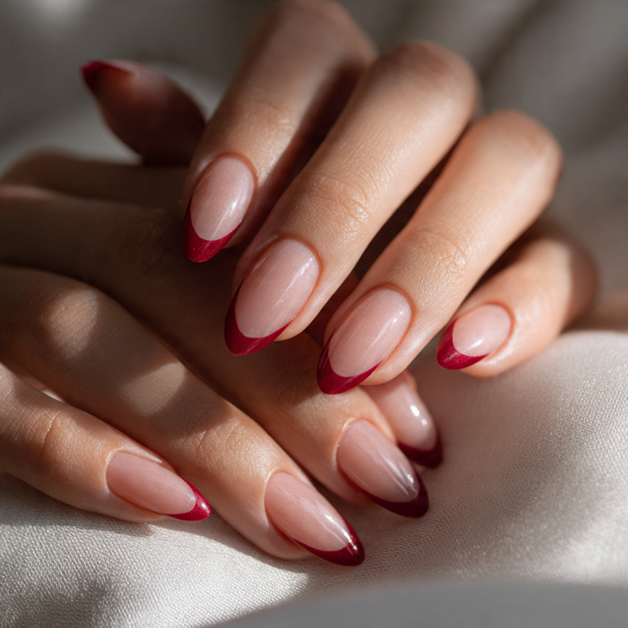 Red Chrome French Tips