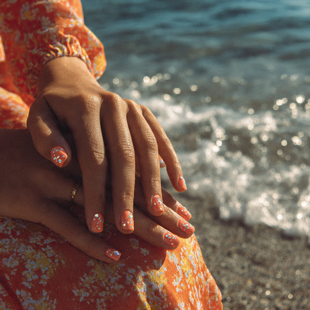 Spring Break Nails – Fun, Bright & Vacation-Ready Ideas 10 Coral Reef Romance