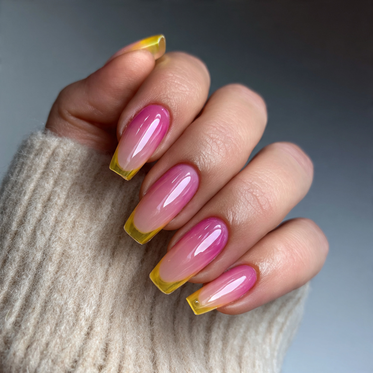 French tip acrylic nails