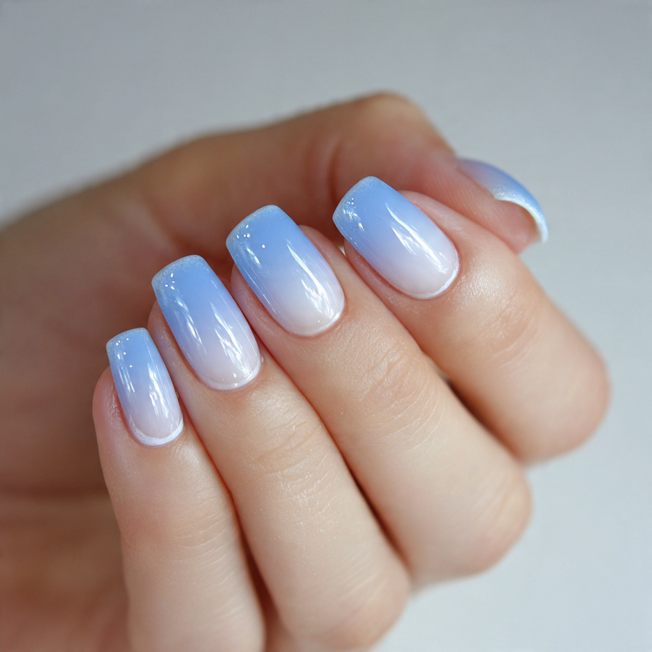 French Nails Colored Ideas for a Trendy Modern Look 9 Baby Blue French Fade