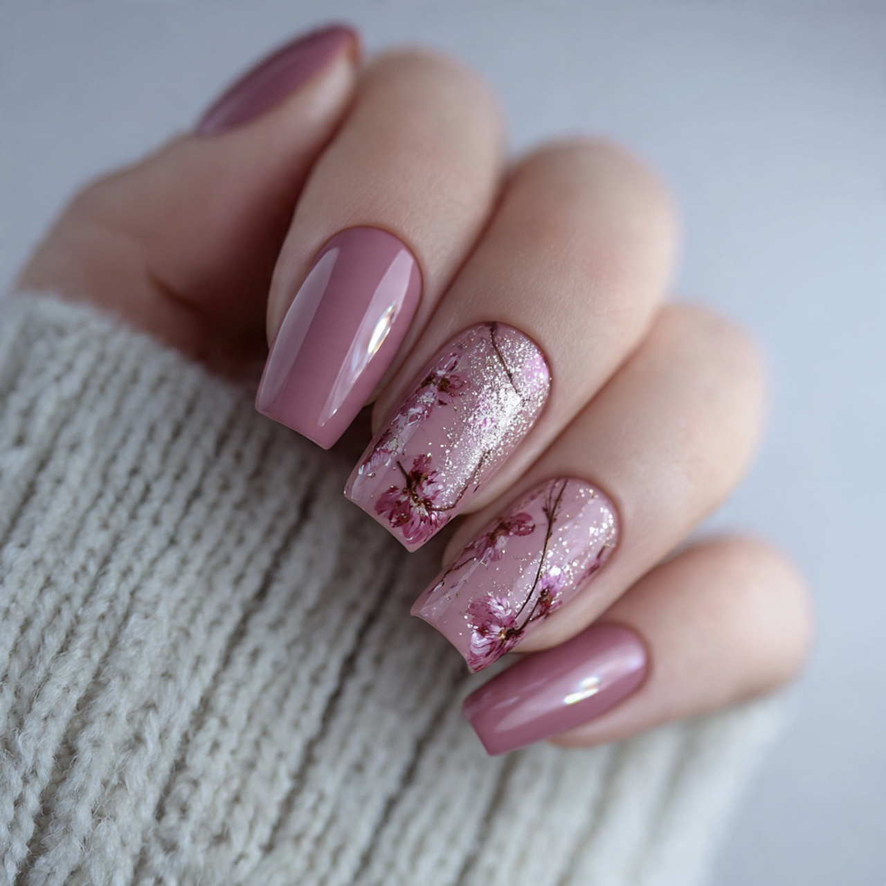 French Nails Colored Ideas for a Trendy Modern Look 7 Dusty Rose Elegance