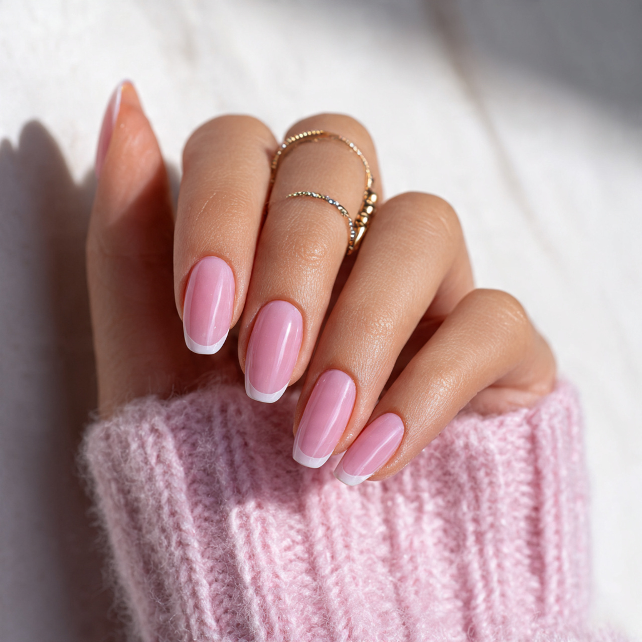 Pink Fall Nails Ideas for a Cozy & Chic Autumn Look 7 Soft Pink French Twist