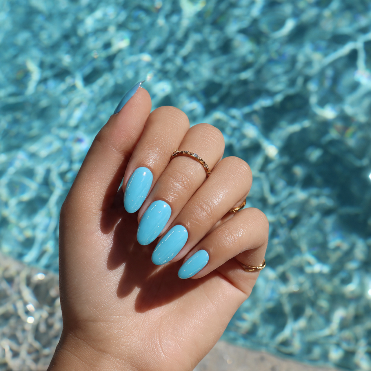 Vacation Nails Summer Inspo You’ll Want to Save Instantly 6 Poolside Aqua Shine