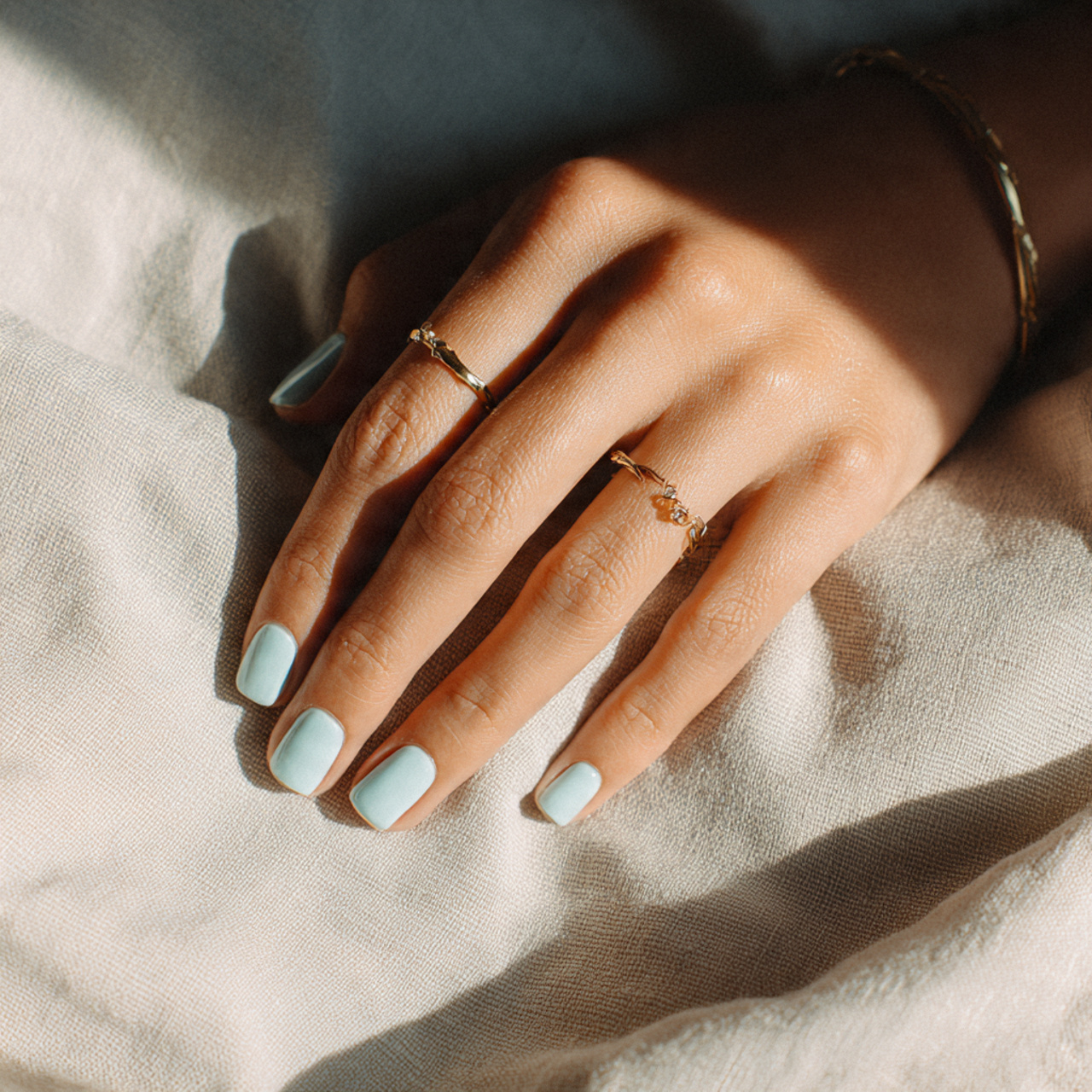 Blue Summer Nails You’ll Want to Save All Season Long 10 light sky blue summer nails photographed during go