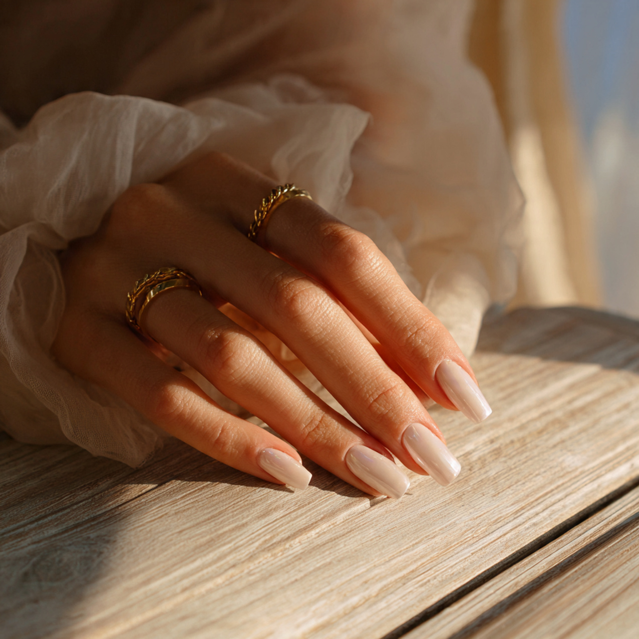 Soft & Feminine Simple Summer Nails Inspiration 1 Sunlit Vanilla Glow