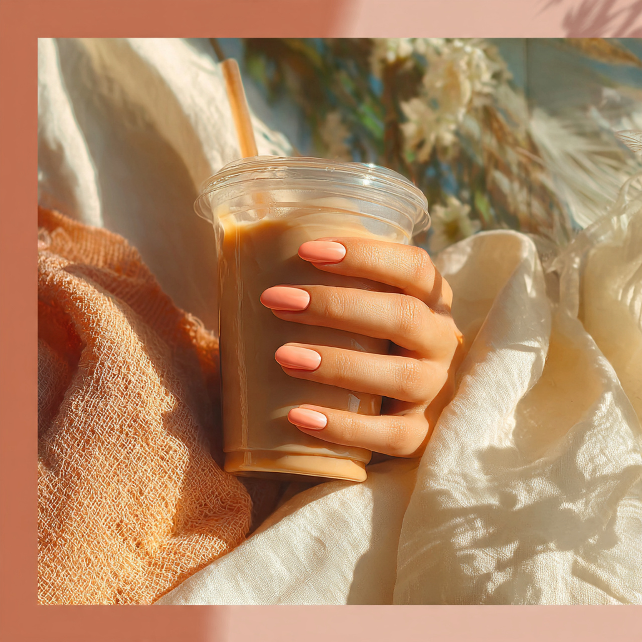 Soft & Feminine Simple Summer Nails Inspiration 2 Coral Breeze Whispers