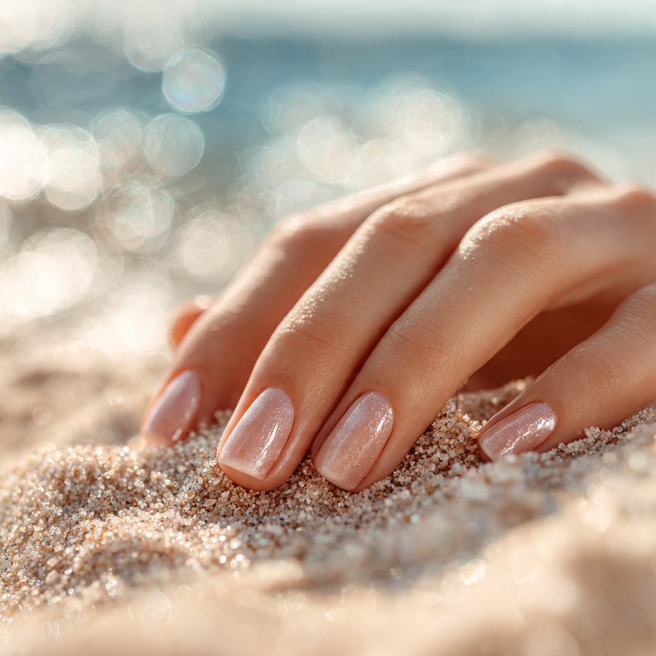 Soft & Feminine Simple Summer Nails Inspiration 6 Honeyed Sand Serenity