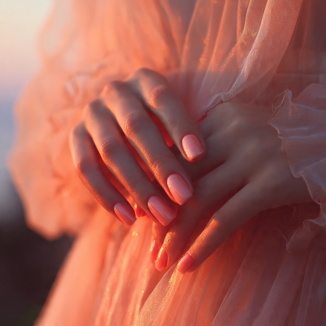 Soft & Feminine Simple Summer Nails Inspiration 3 Peachy Cloud Dreams