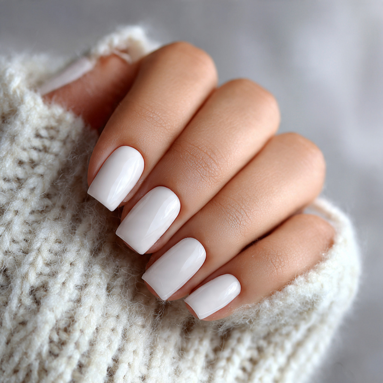 Elegant Christmas Nails for a Cozy Winter Look 6 Snowy White Serenity