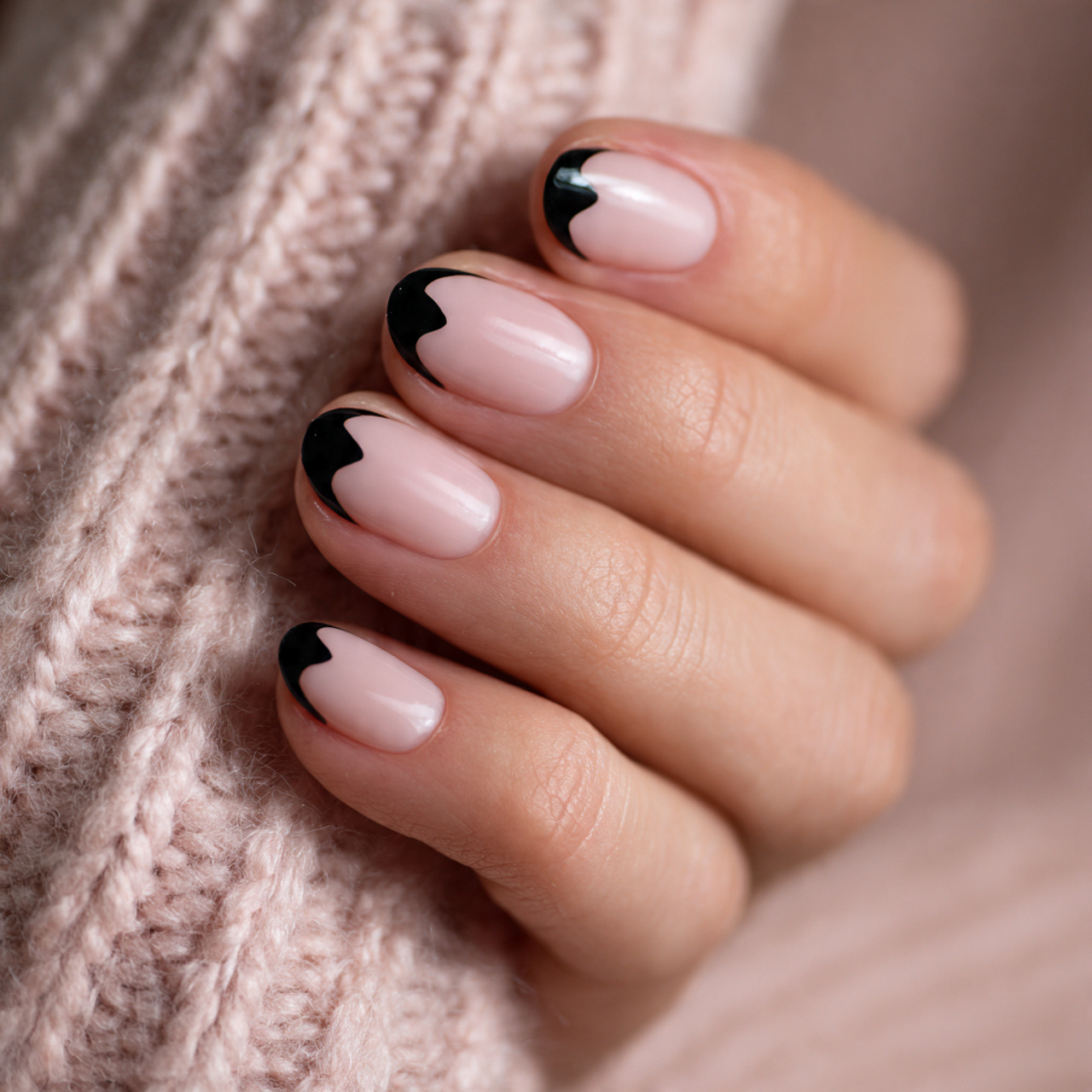 Black French with Soft Heart Accent