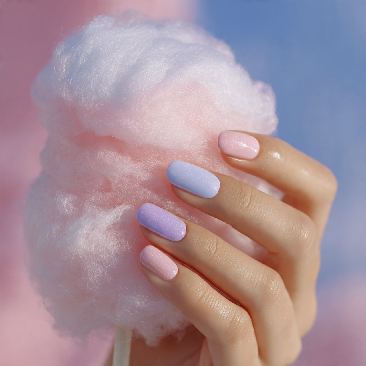 Spring Break Nails – Fun, Bright & Vacation-Ready Ideas 8 Cotton Candy Escape