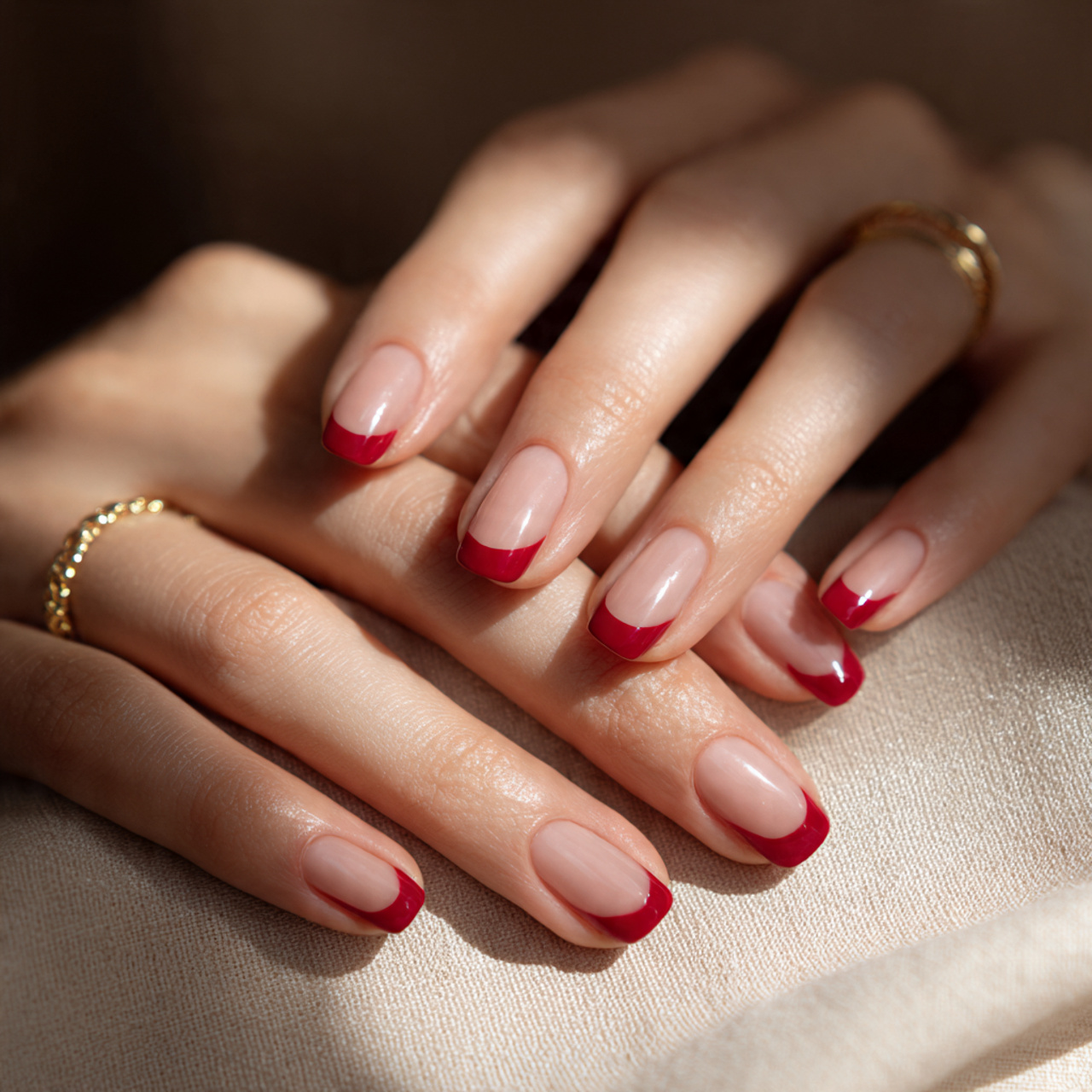 Red French Nails