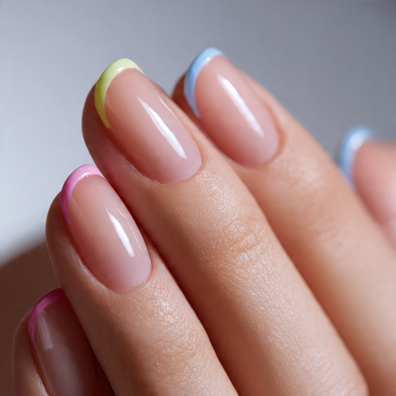 French Nails Colored