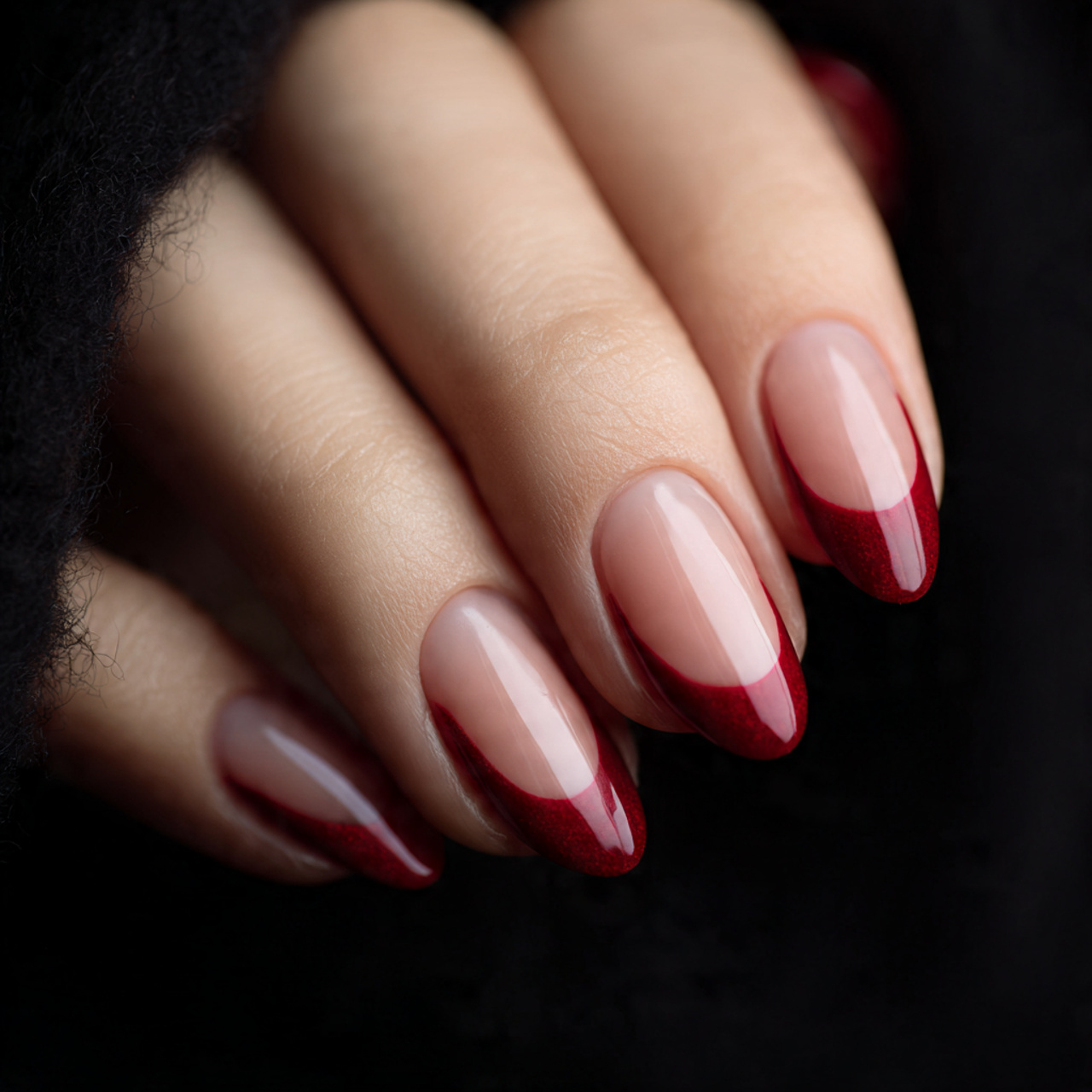 Red French Nails