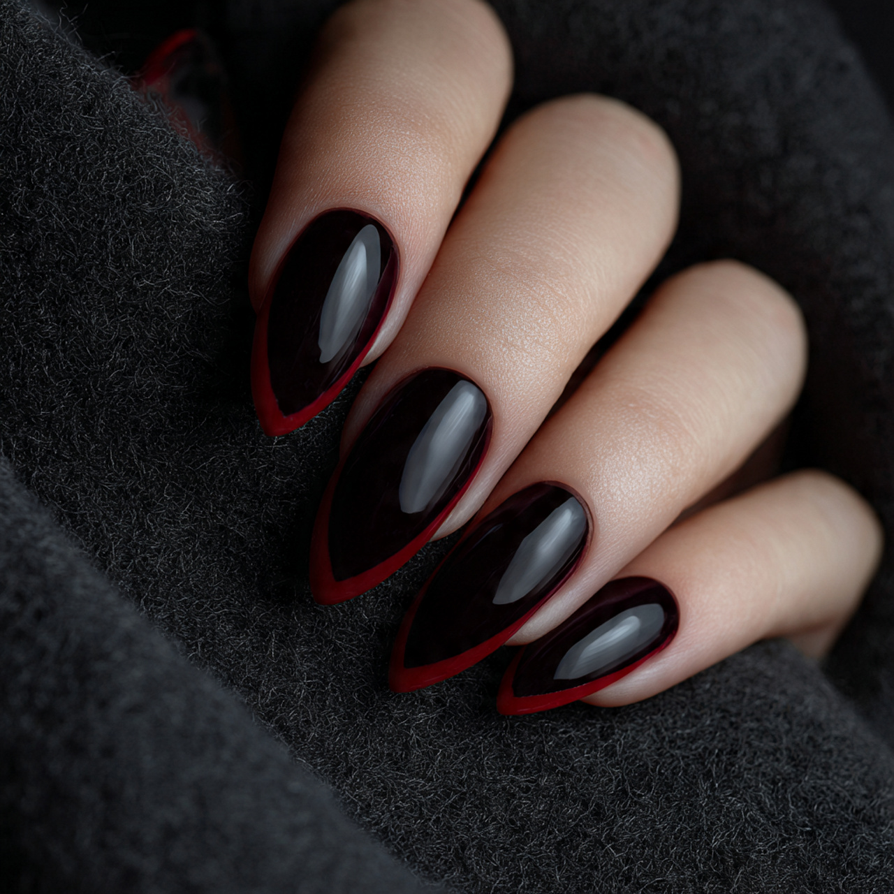 Black and Red Nails