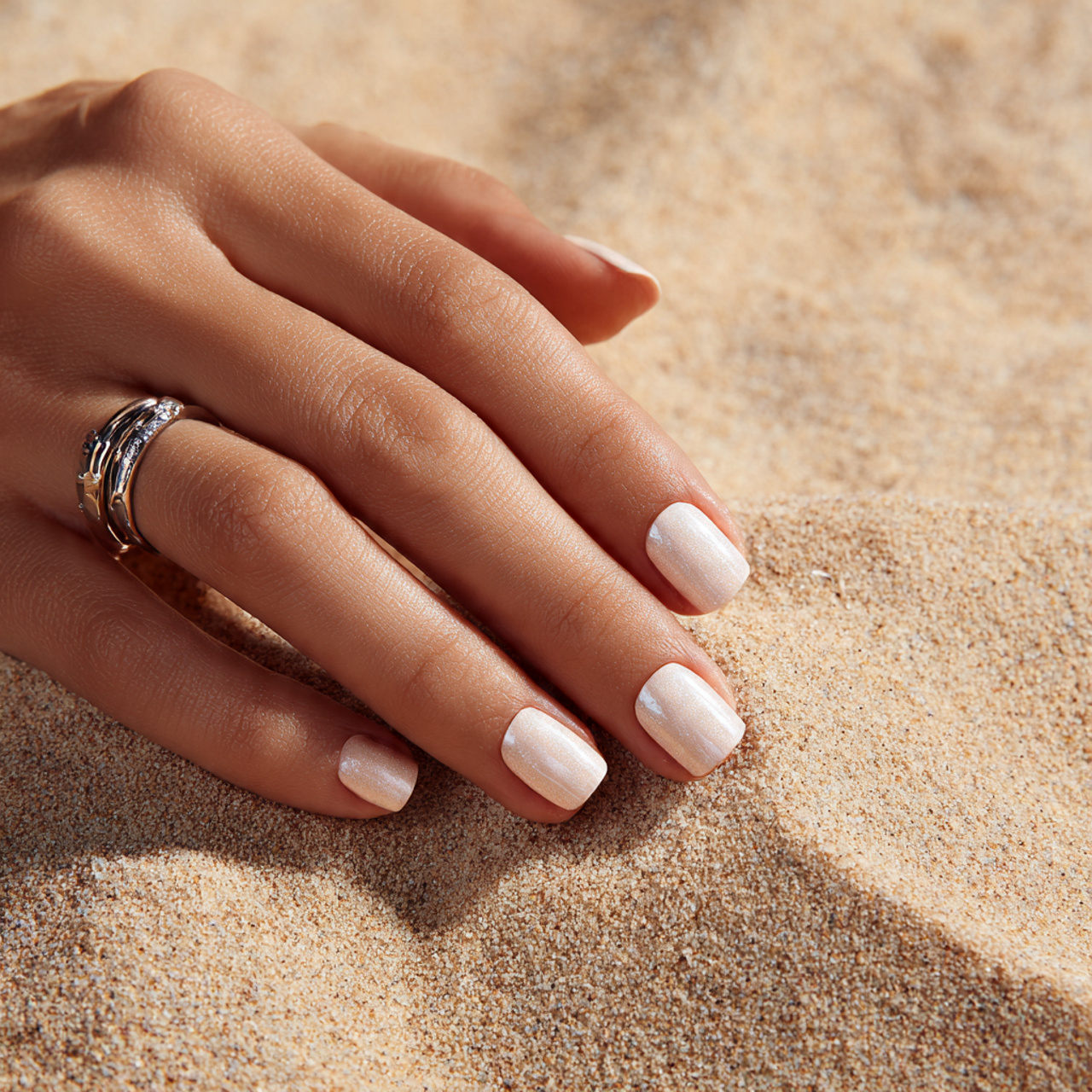 Soft & Chic Short Nails Inspiration for Everyday Beauty 10 Warm Sand Simplicity