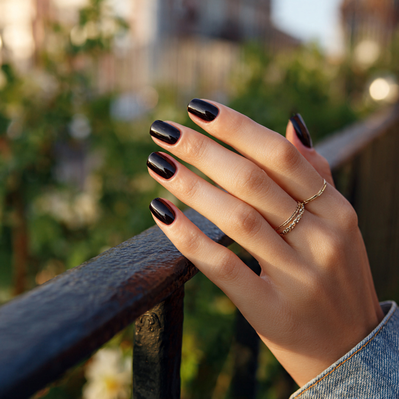 Black Acrylic Nails