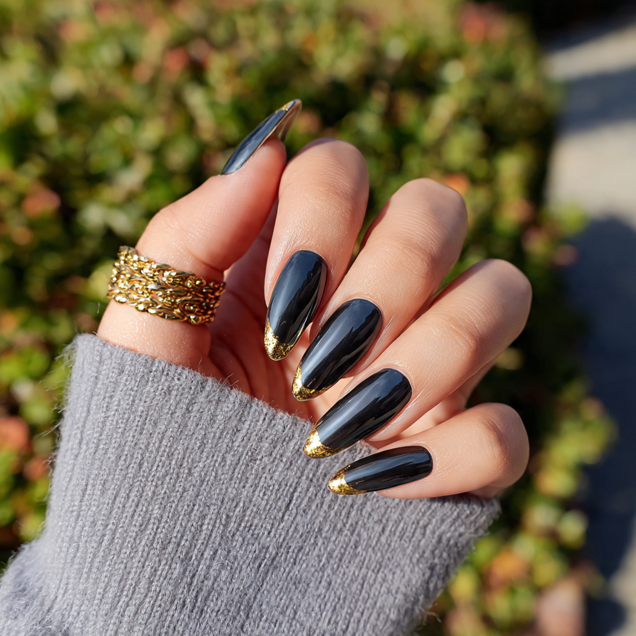 Black Chrome with Gold Accent