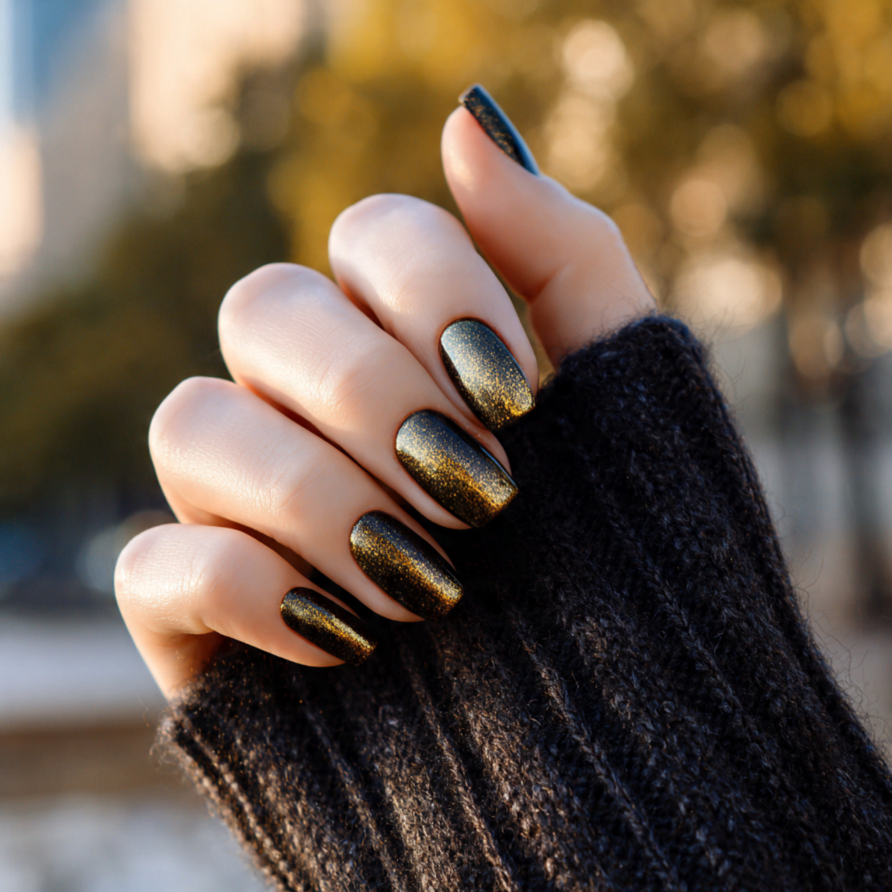 Black and Gold Ombre Glow
