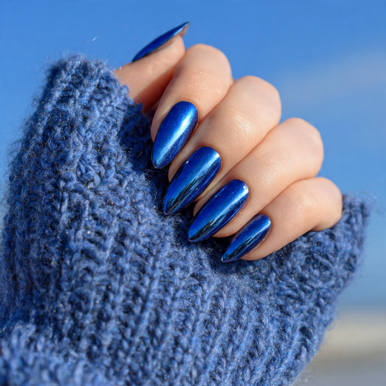 Blue Chrome French Twist
