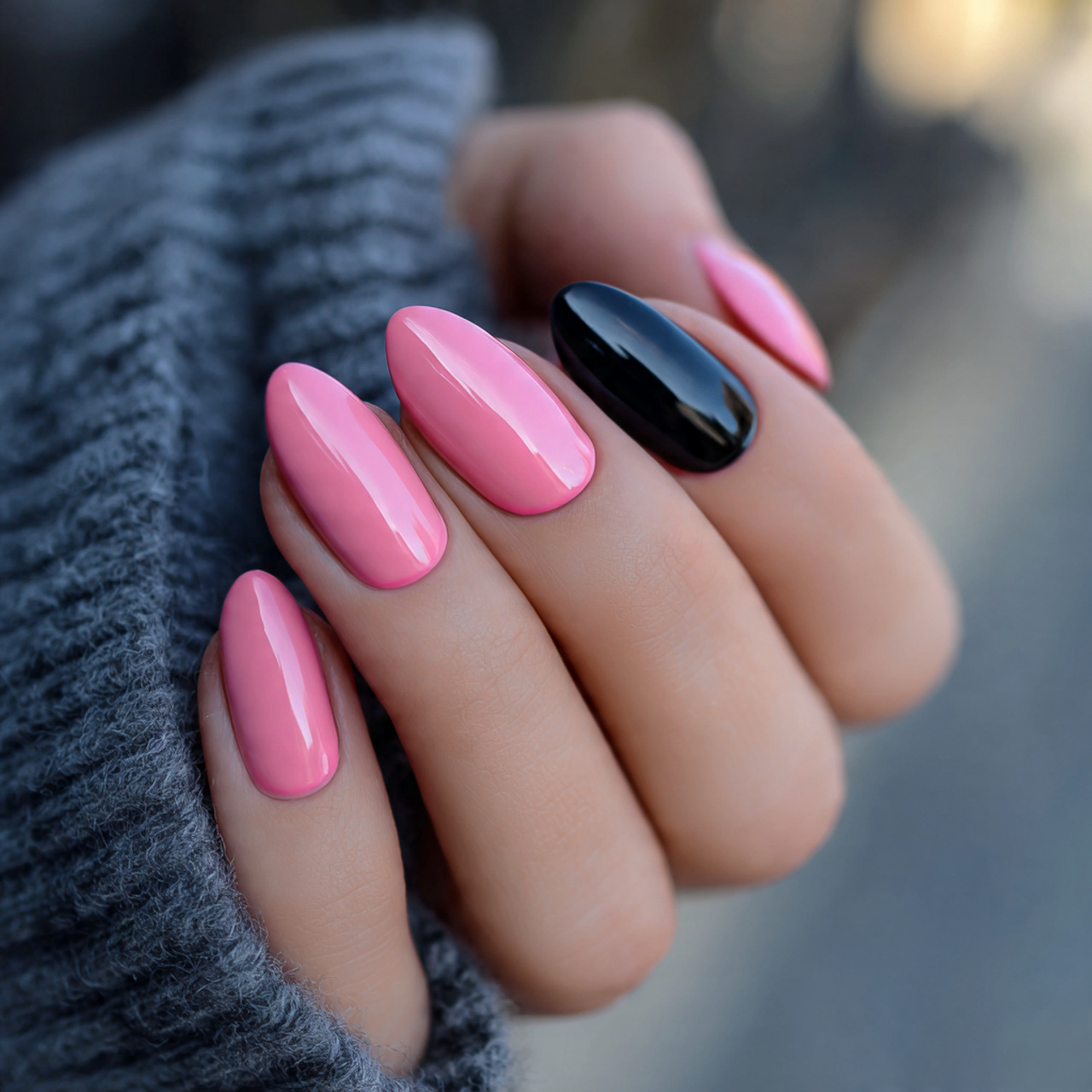 Chic Black and Pink Nails for a Bold Mani 10 Blush Eclipse