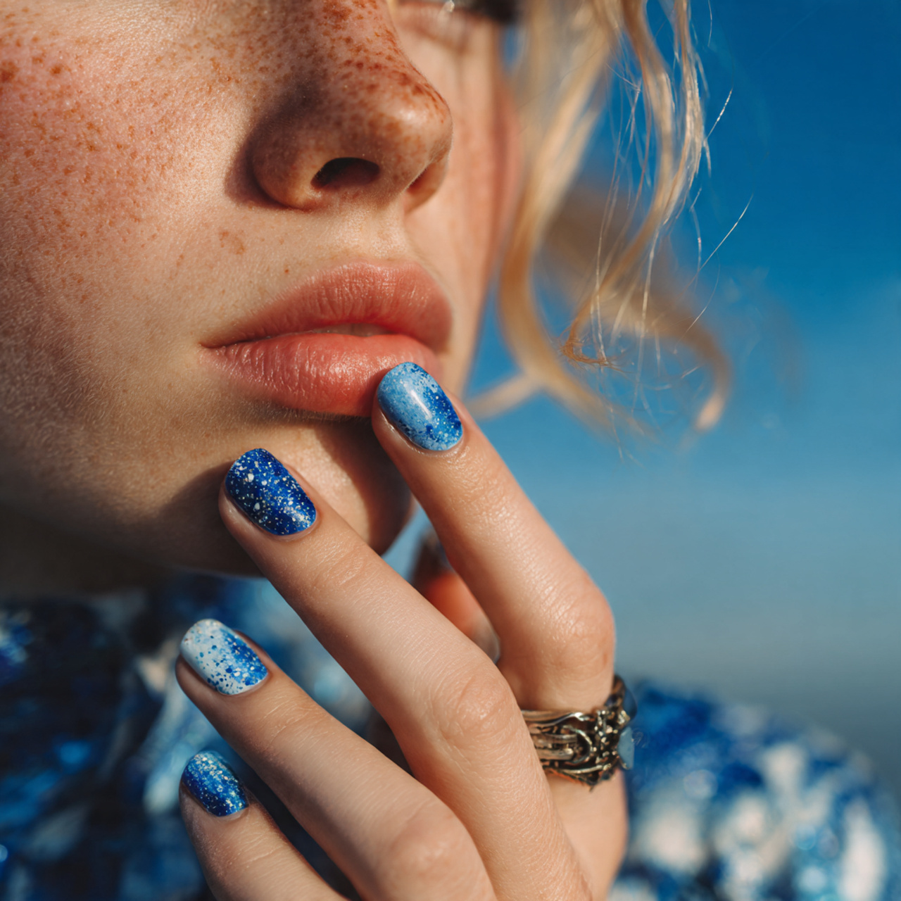 Elegant Blue and White Nails for a Fresh Look 8 Celestial Drift