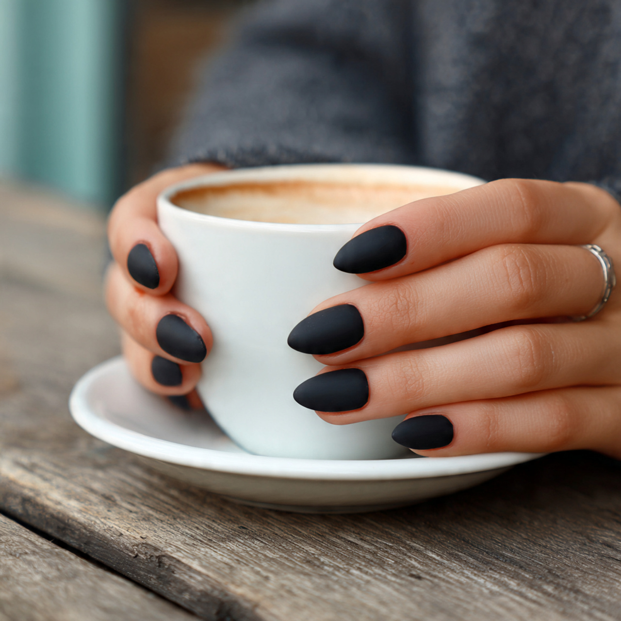 Chic Black Almond Nails for a Modern Look 9 Coffeehouse Contours